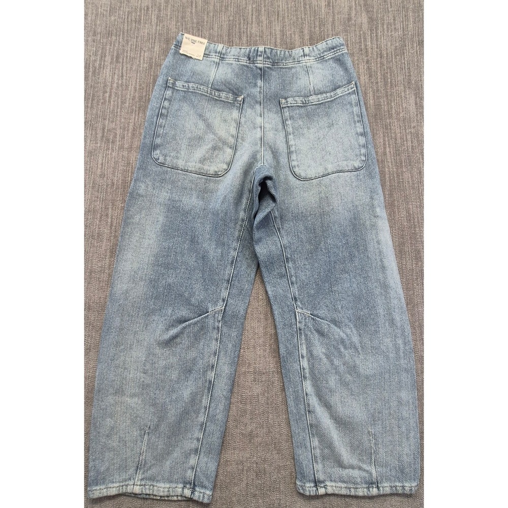 NWOT Free People We the Free Osaka Midrise Barrel Jeans 27 button fly light wash - Picture 15 of 16